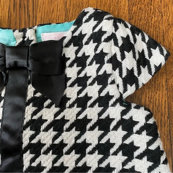Janie and Jack 12-18 Months Black and White Houndstooth Bow Dress - Picture 3 of 7